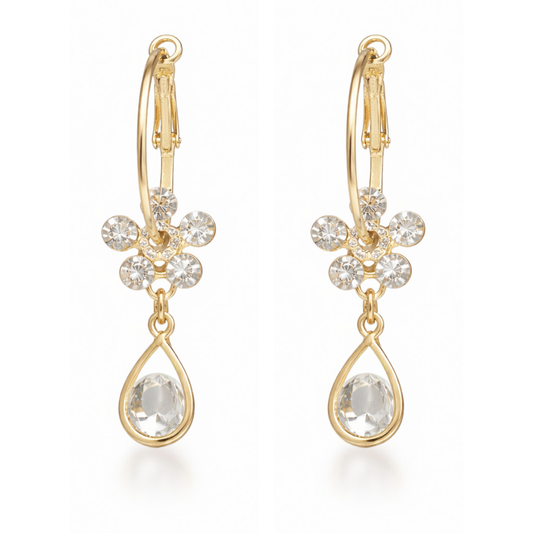 blossom elegance oval hoop earrings (fashion jewellery)