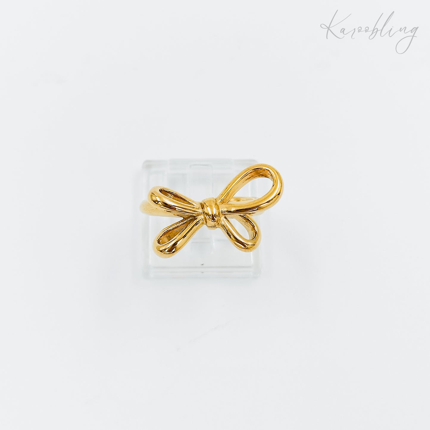 bow 18k gold plated ring (water & tarnish proof)