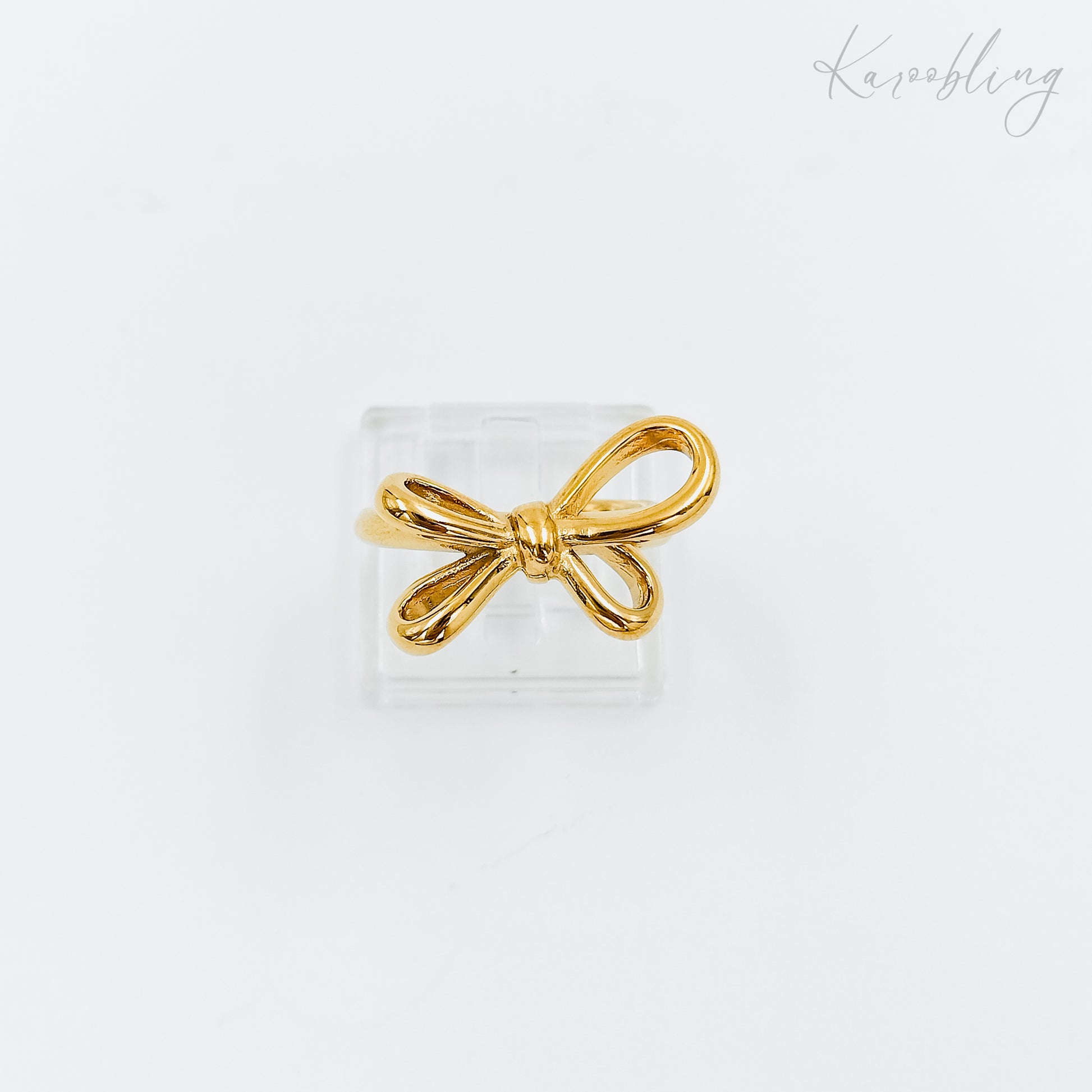 bow 18k gold plated ring (water & tarnish proof)