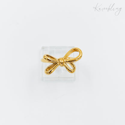 bow 18k gold plated ring (water & tarnish proof)