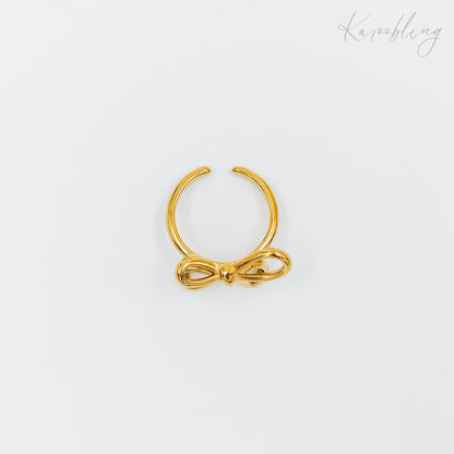 bow ring 18k gold plated (water & tarnish proof)