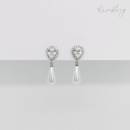 bridal jewelry pearl teardrop earrings