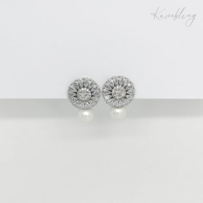 bridal pearl statement earrings