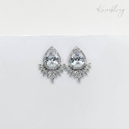 bridal statement stud earrings