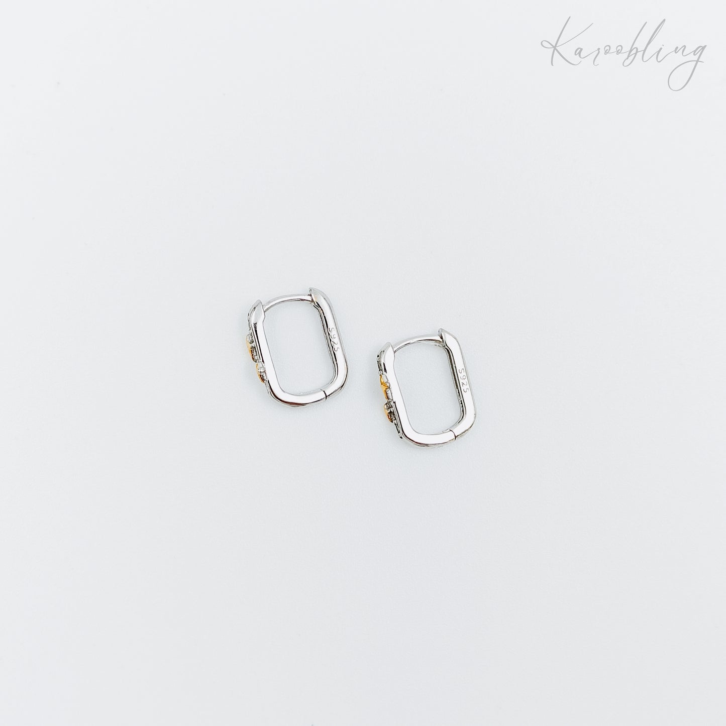 cubic zirconia star huggie earrings sterling silver (hypoallergenic)