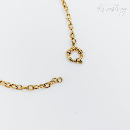 chunky chain charm necklace gold plated (water & tarnish proof)