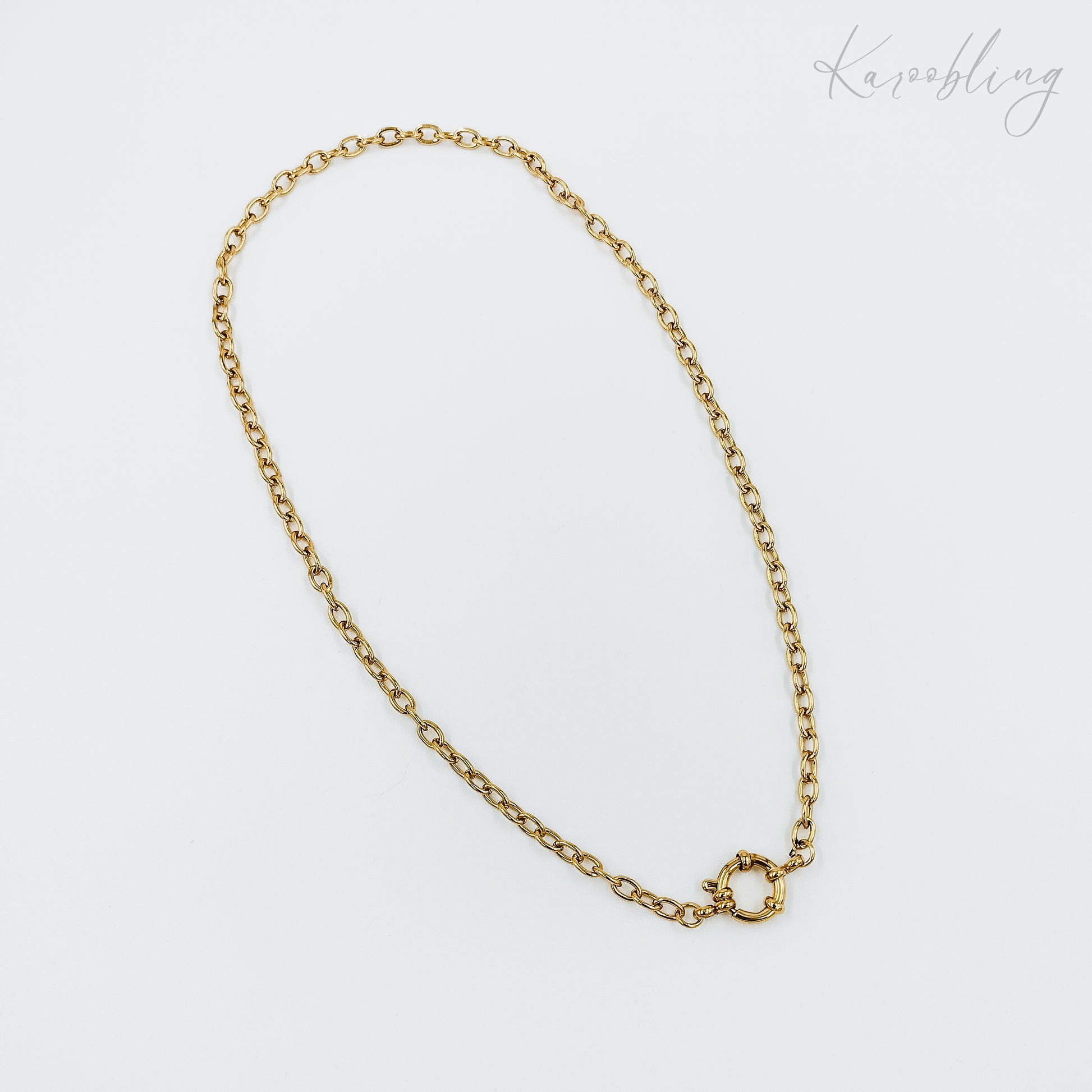 chunky gold plated chain charm necklace (water & tarnish proof)