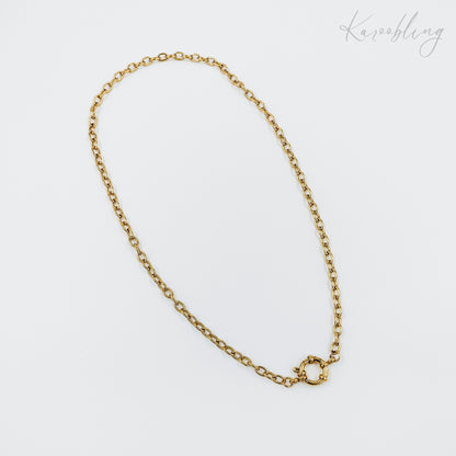 chunky gold plated chain charm necklace (water & tarnish proof)