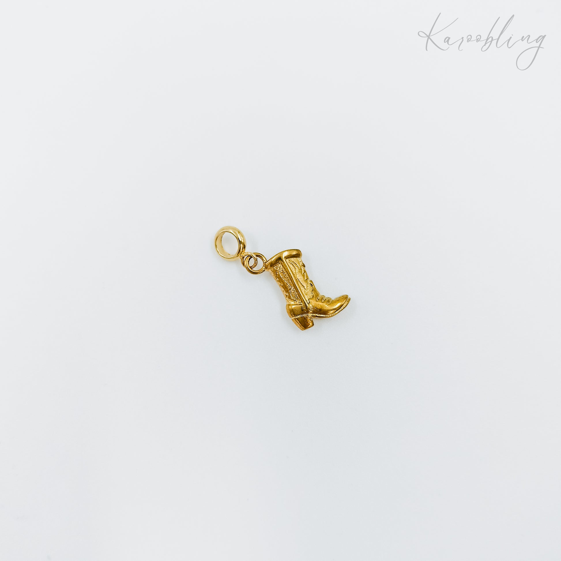 cowboy boot charm 18k gold plated (water & tarnish proof)