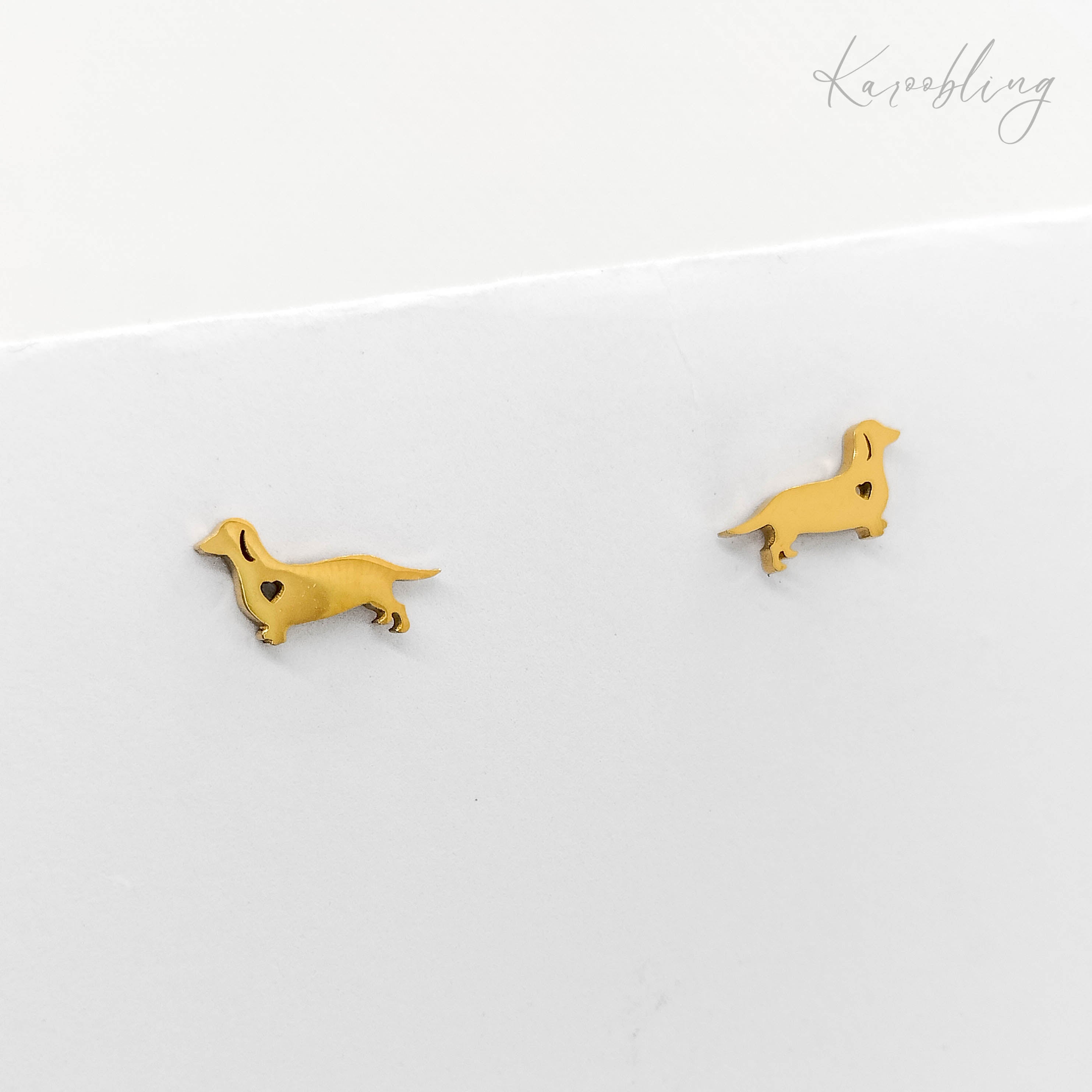 Dachshund earrings gold best sale