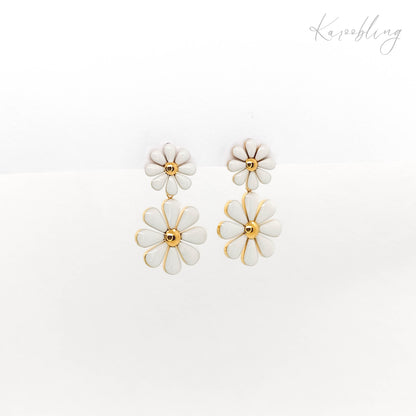 daisy dangle earrings gold plated (water & tarnish proof)