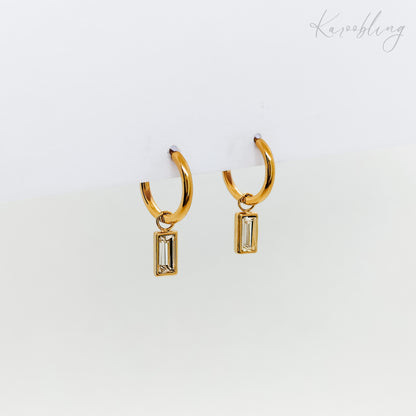 dangle drop huggie earrings gold plated (water & tarnish proof)