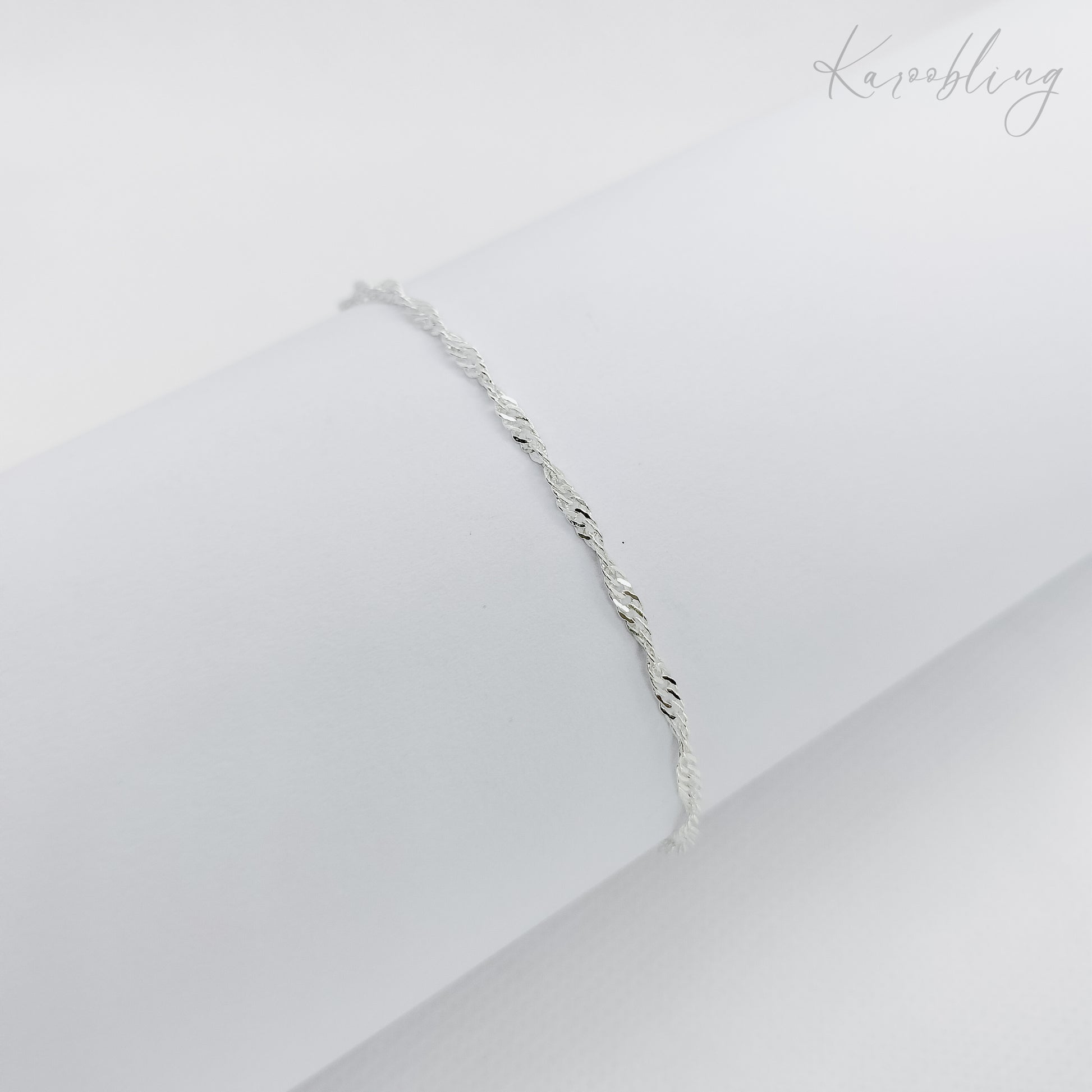 delicate wave chain bracelet silver plated