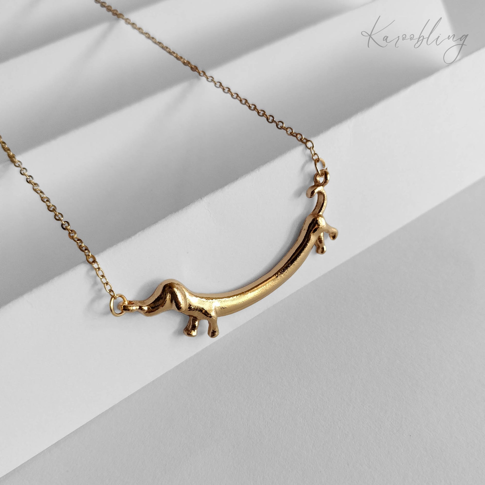 Elegant Dachshund Pendant Necklace - gold plated