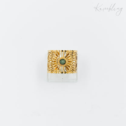 floral cut out gold plated ring (water & tarnish proof)