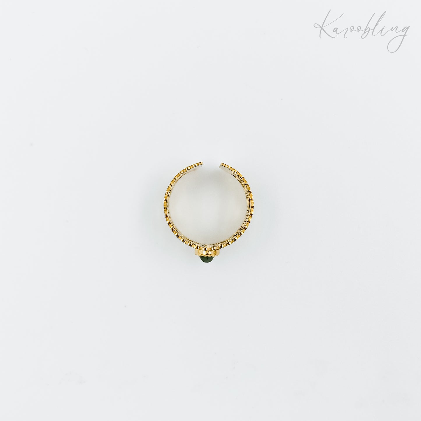 floral cut out ring gold plated (water & tarnish proof)