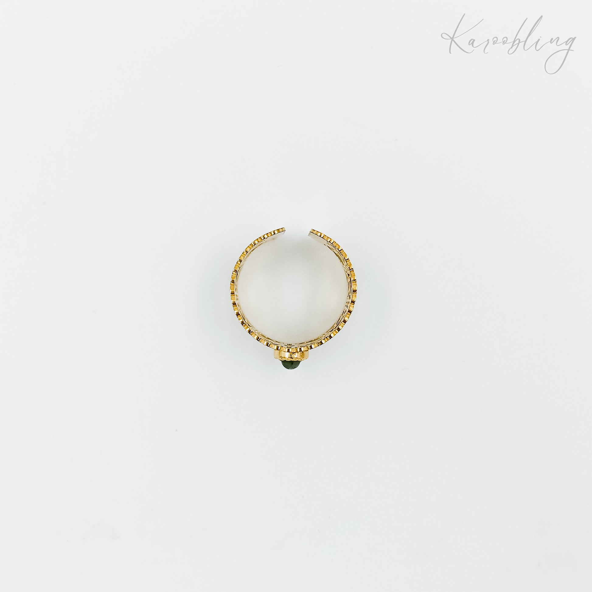 floral cut out ring gold plated (water & tarnish proof)