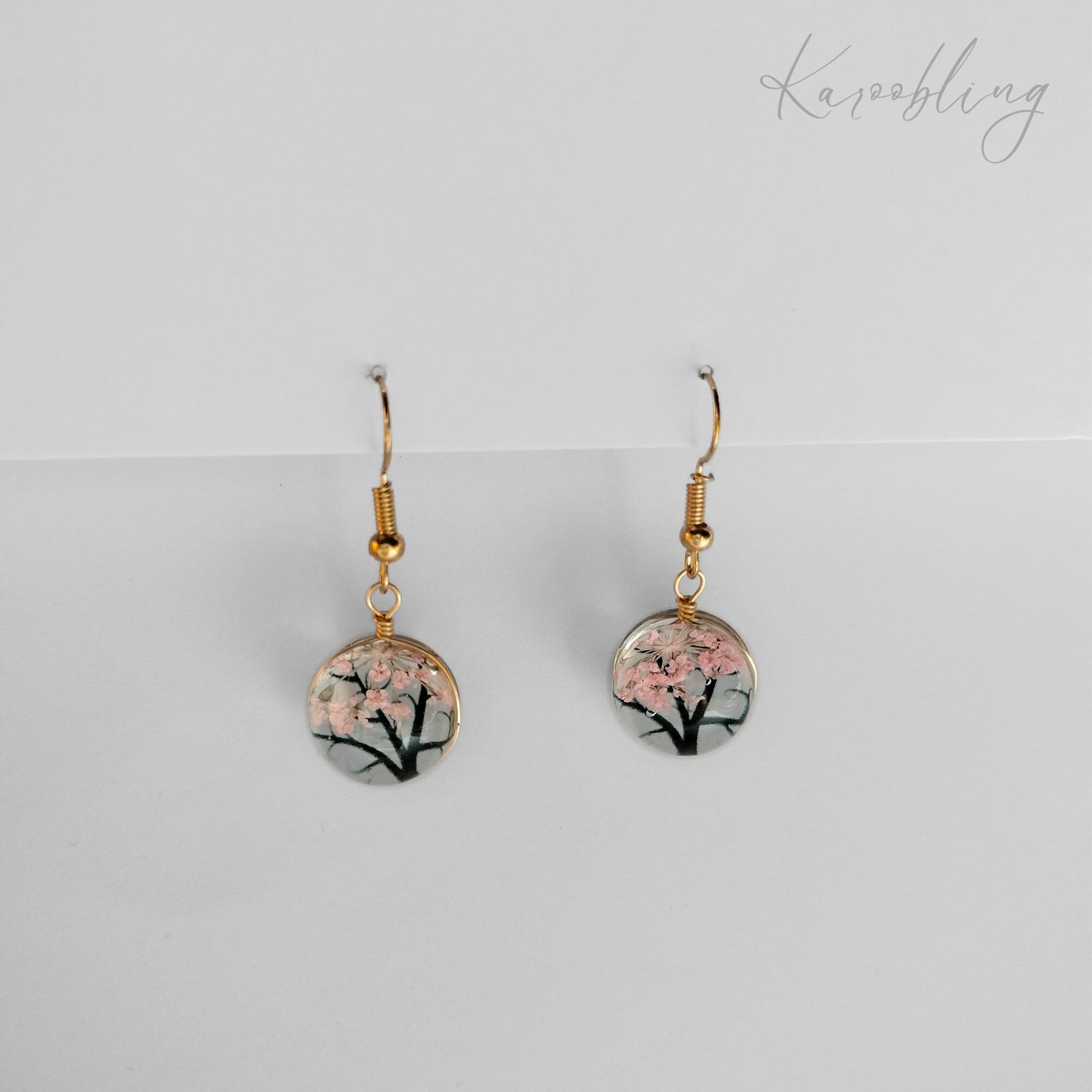 Floral Glass Ball Dangle Earrings