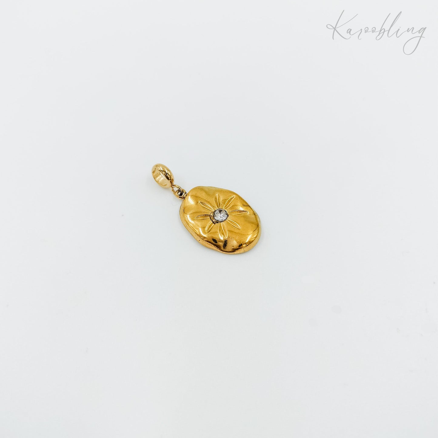 flower cz charm gold plated (water & tarish proof)