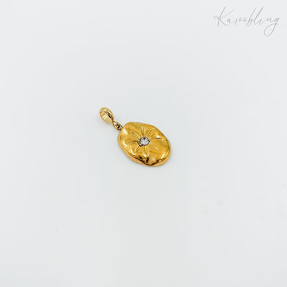 flower cz charm gold plated (water & tarish proof)