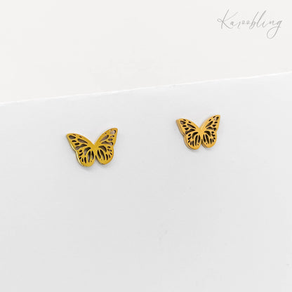 gold-plated butterfly stud earrings (water & tarnish proof)