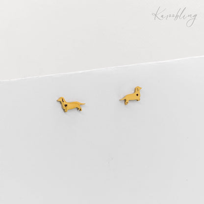 gold-plated dachshund stud earrings (water & tarnish proof)