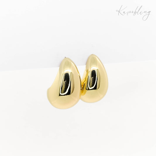 gold-plated exaggerated teardrop stud earrings (water & tarnish proof