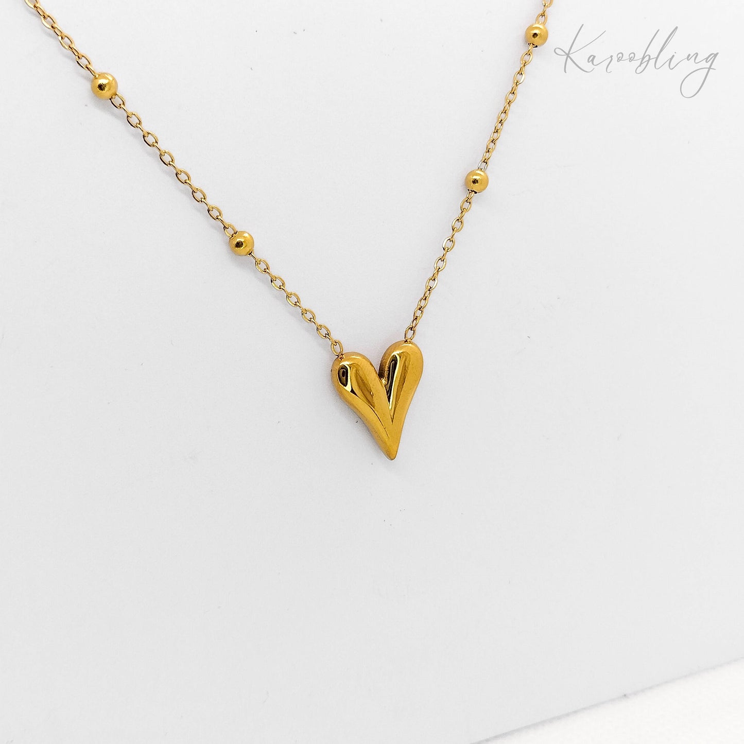 gold-plated heart pendant necklace (water & tarnish proof)