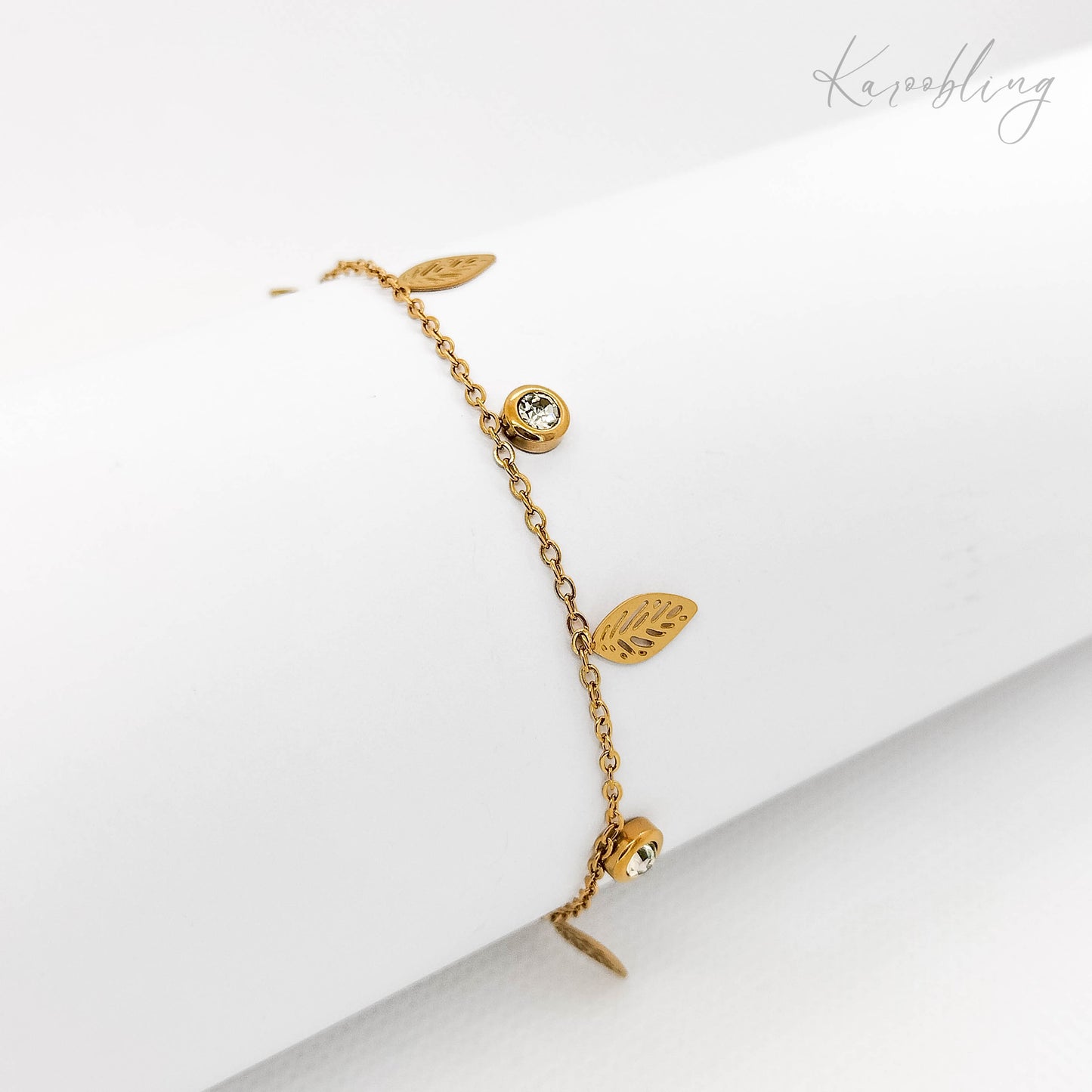 LuxeLeaf Gold-Plated Charm Bracelet