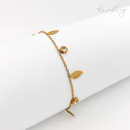 LuxeLeaf Gold-Plated Charm Bracelet