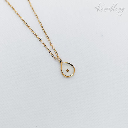 gold-plated teardrop mustard seed necklace (water & tarnish proof)