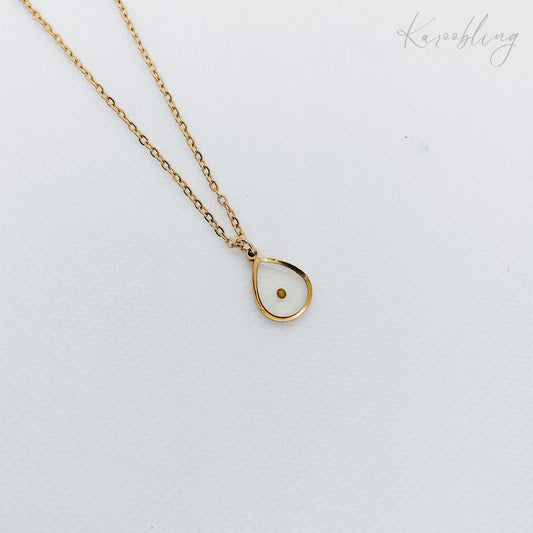 gold-plated teardrop mustard seed necklace (water & tarnish proof)