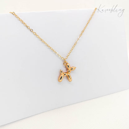 gold balloon dog necklace