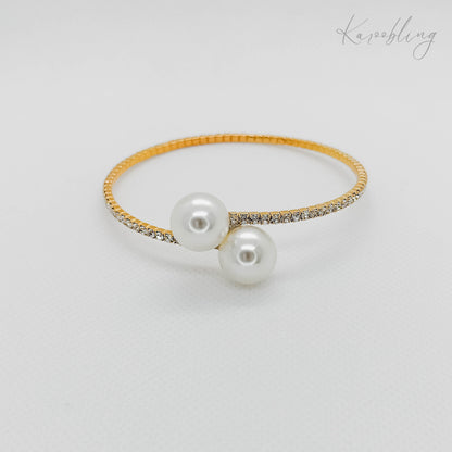 gold bridal bracelet pearl