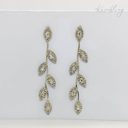 gold leaf statement earrings