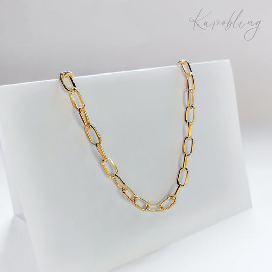 Gold Paperclip Chain Necklace