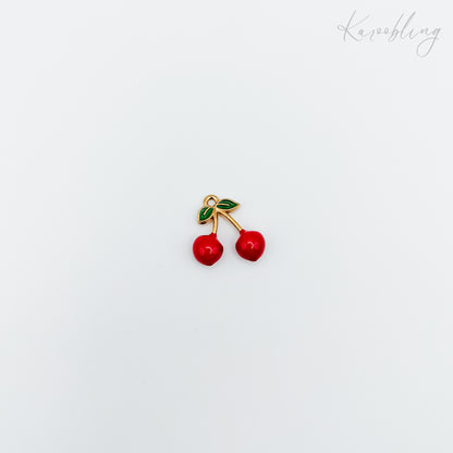Gold Plated 3D Cherry Charm (water & tarnish proof)