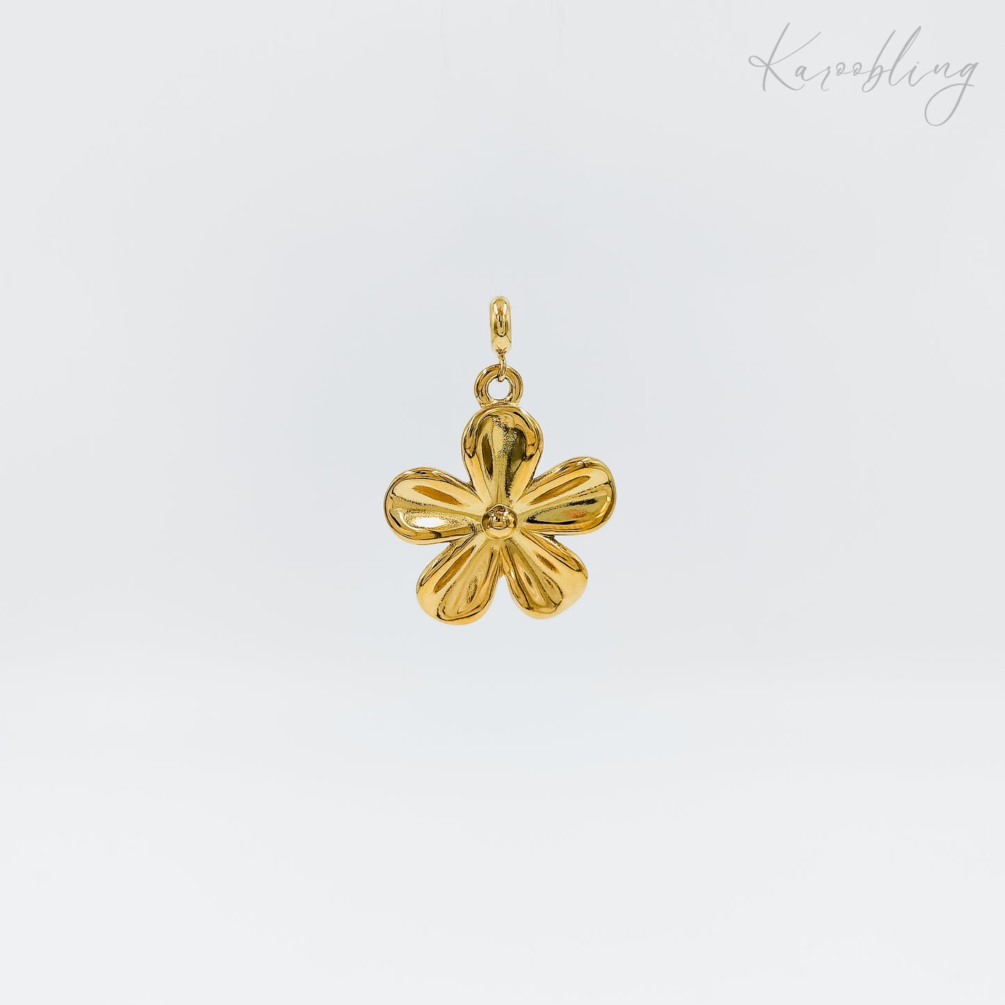 gold plated 5-petal flower charm (water & tarnish proof)