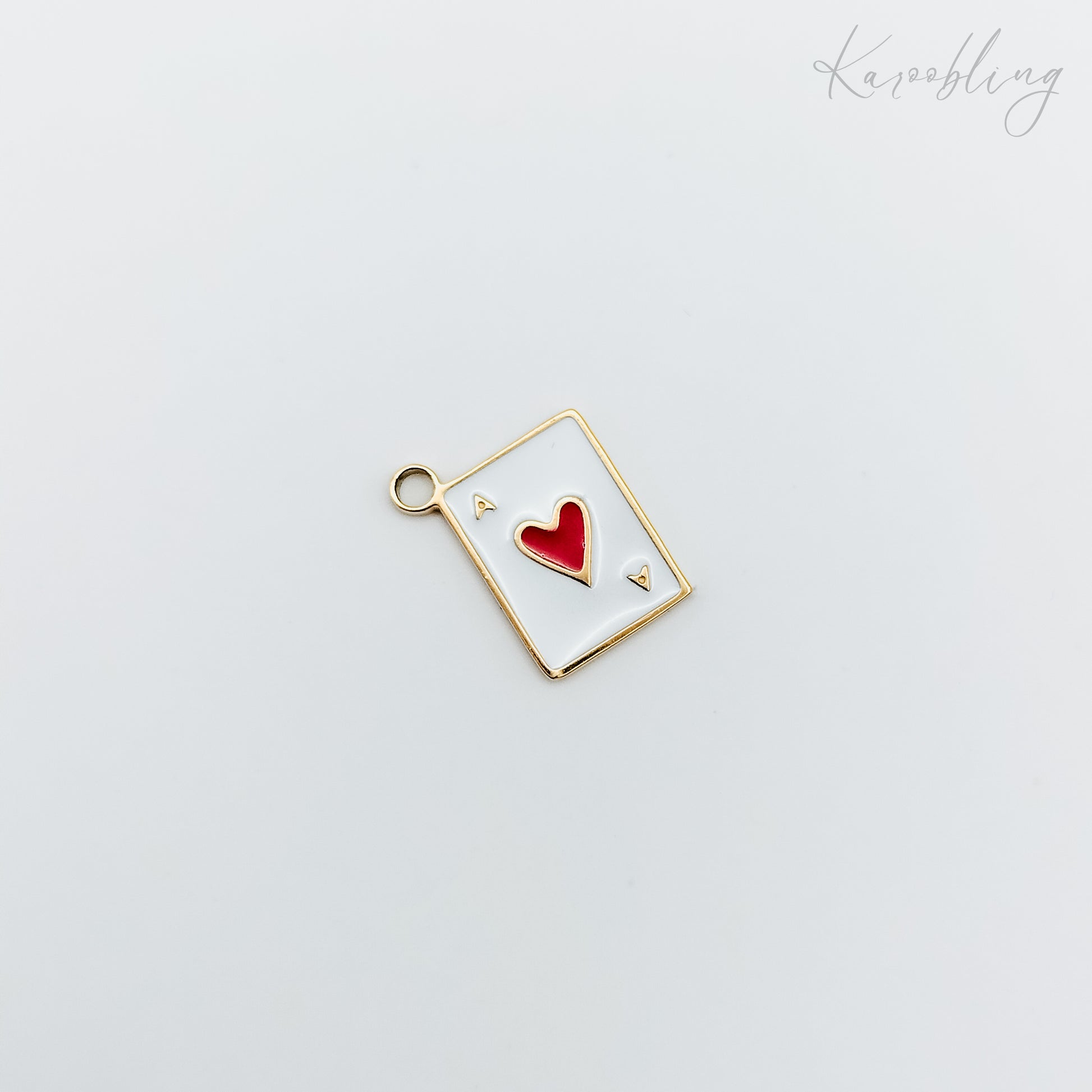 Gold Plated Ace of Hearts Charm (water & tarnish proof)