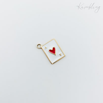 Gold Plated Ace of Hearts Charm (water & tarnish proof)