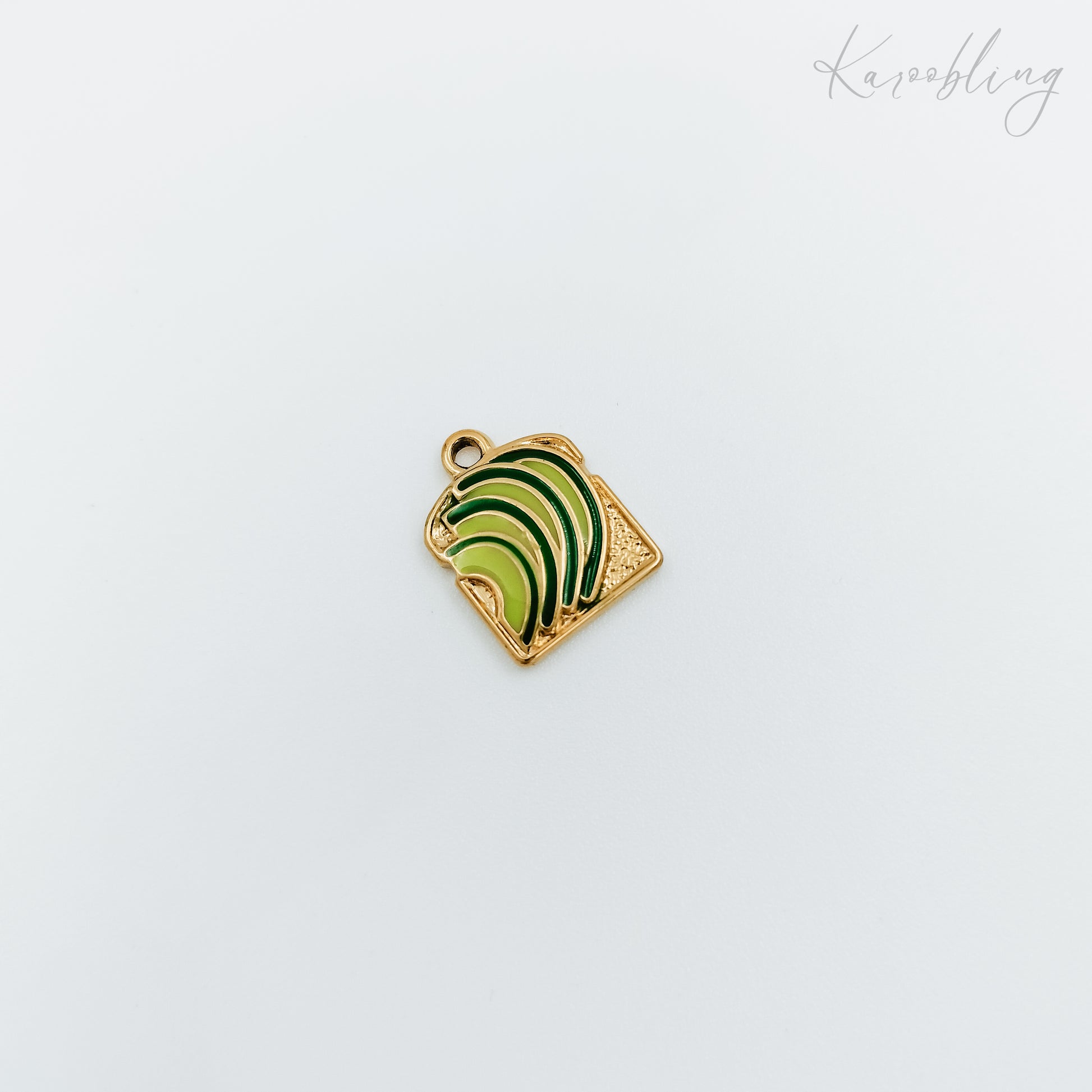 gold plated avocado toast enamel charm (water & tarnish proof)