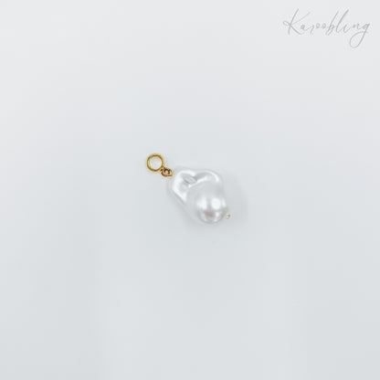 gold plated baroque pearl charms large water & tarnish proof)