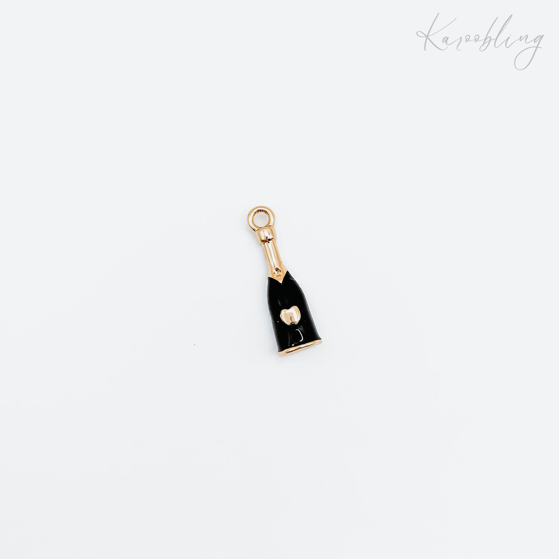 Gold Plated Champagne Bottle Charm (water & tarnish proof)