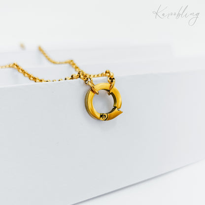 gold plated charm holder necklace (water & tarnish proof)