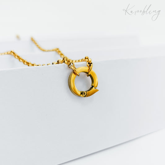 gold plated charm holder necklace (water & tarnish proof)