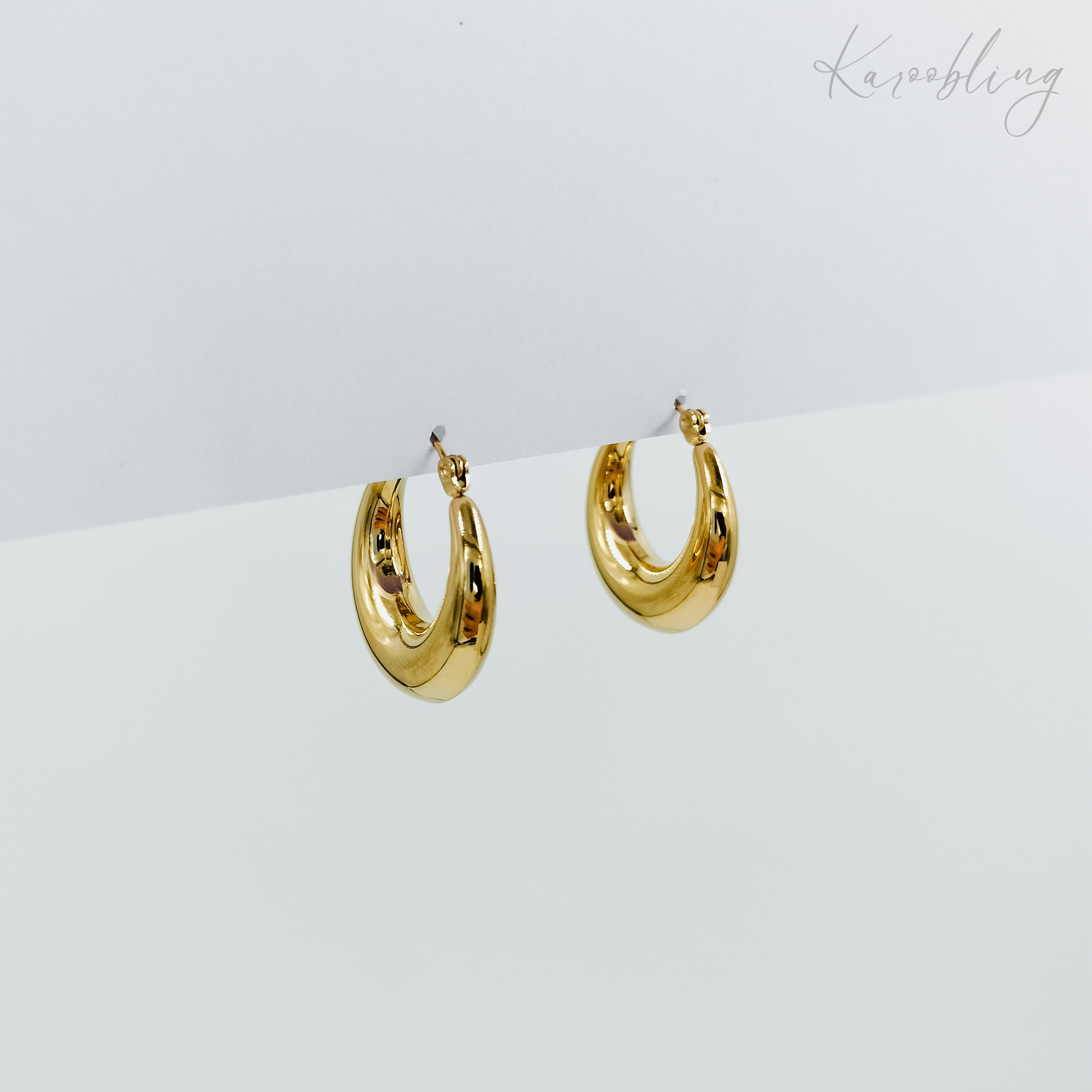 BRAYEG 14K Statement Gold Plated Chunky Hoop Earrings BRAYEG 14K Statement Gold Plated Chunky Hoop Earrings