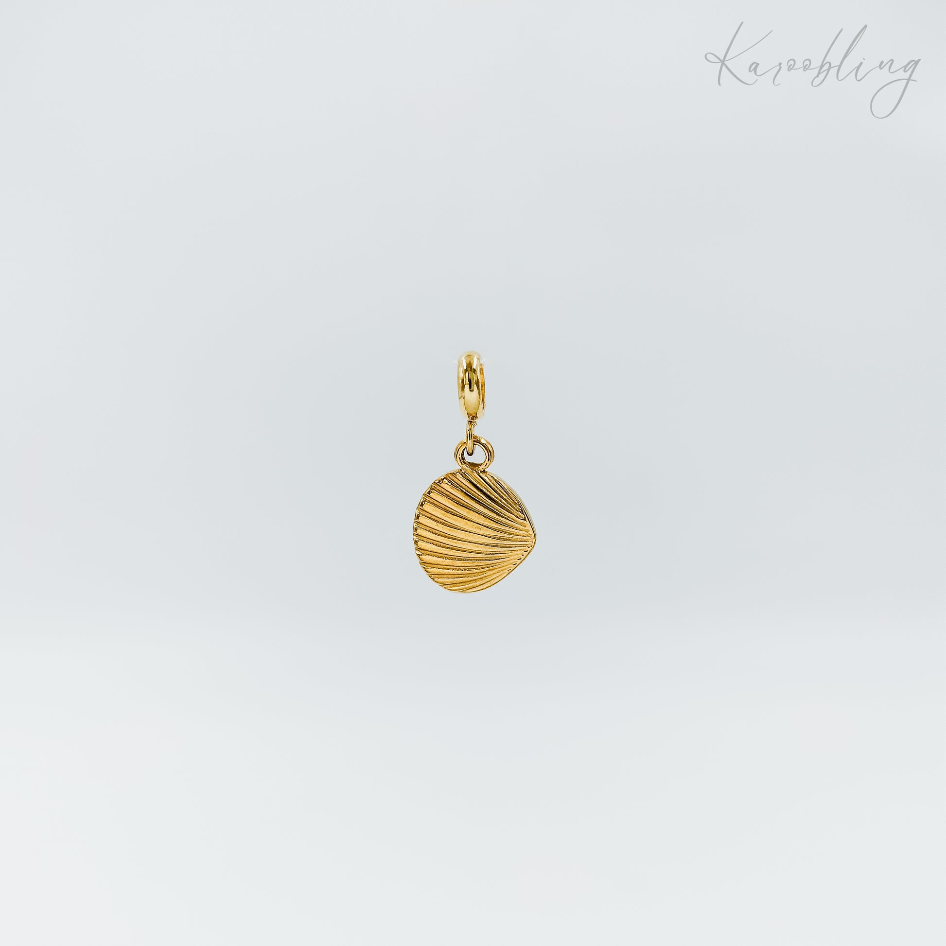 gold plated clam shell charm (water & tarnish proof)