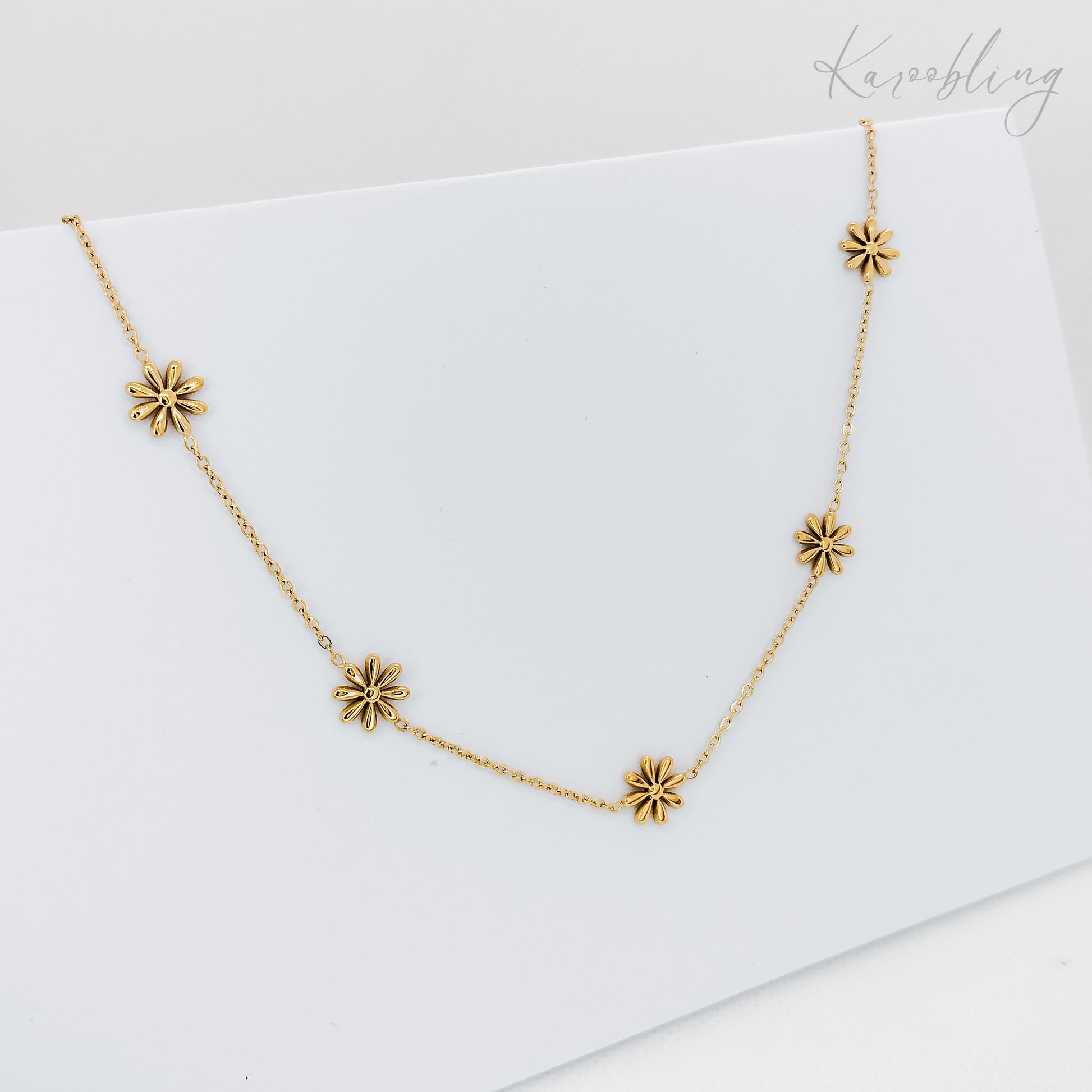 gold plated daisy chain necklace (water & tarnish proof)