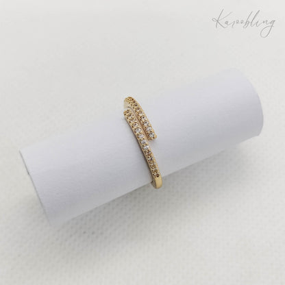 Gold Plated Delicate Wrap Ring - close up