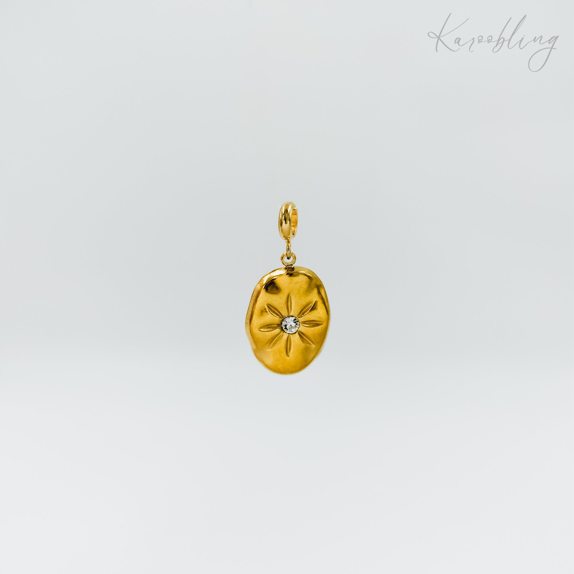 gold plated flower cz charm (water & tarish proof)